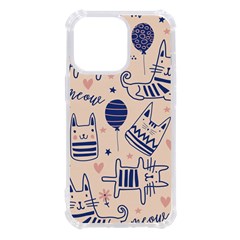 Cute Cats Doodle Seamless Pattern With Funny Characters Iphone 13 Pro Tpu Uv Print Case by Simbadda