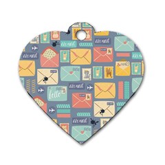 Pattern Postal Stationery Dog Tag Heart (one Side) by Simbadda