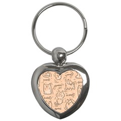 Cat Background Key Chain (heart) by Simbadda