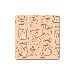 Cat Background Square Magnet by Simbadda