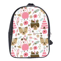 Pink Animals Pattern School Bag (xl)