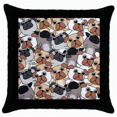 Many Dogs Pattern Throw Pillow Case (black) by Simbadda