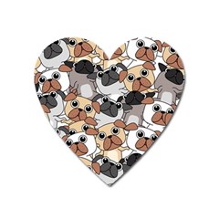 Many Dogs Pattern Heart Magnet by Simbadda