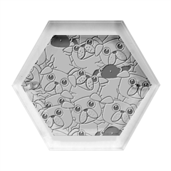 Many Dogs Pattern Hexagon Wood Jewelry Box by Simbadda