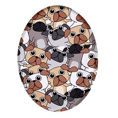 Many Dogs Pattern Oval Glass Fridge Magnet (4 Pack) by Simbadda