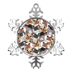 Many Dogs Pattern Metal Small Snowflake Ornament