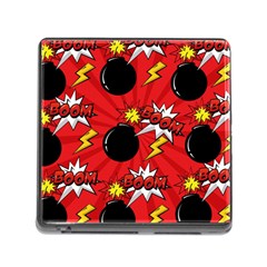 Pop Art Comic Pattern Bomb Boom Explosion Background Memory Card Reader (square 5 Slot) by Simbadda