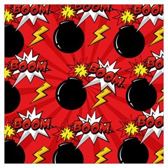 Pop Art Comic Pattern Bomb Boom Explosion Background Lightweight Scarf  by Simbadda