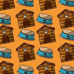 Pet House Bowl Food Seamless Pattern Play Mat (square) by Simbadda