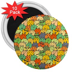 Seamless Pattern With Doodle Bunny 3  Magnets (10 Pack)  by Simbadda