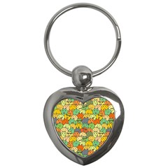 Seamless Pattern With Doodle Bunny Key Chain (heart) by Simbadda