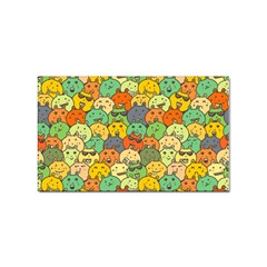 Seamless Pattern With Doodle Bunny Sticker (Rectangular)