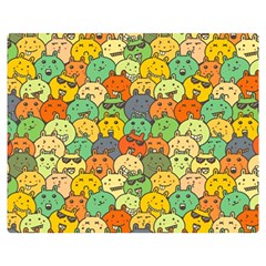 Seamless Pattern With Doodle Bunny Two Sides Premium Plush Fleece Blanket (medium) by Simbadda