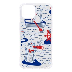 Nautical Cats Seamless Pattern Iphone 13 Tpu Uv Print Case by Simbadda