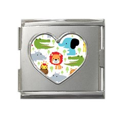 Seamless Pattern Vector With Animals Cartoon Mega Link Heart Italian Charm (18mm)