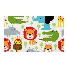 Seamless Pattern Vector With Animals Cartoon Banner And Sign 5  X 3  by Simbadda