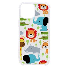 Seamless Pattern Vector With Animals Cartoon Iphone 13 Mini Tpu Uv Print Case by Simbadda