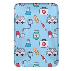 Medical Seamless Pattern Rectangular Glass Fridge Magnet (4 Pack) by Simbadda