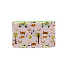 Cute Tiger Car Safari Seamless Pattern Cosmetic Bag (xs) by Simbadda