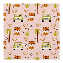 Cute Tiger Car Safari Seamless Pattern Banner And Sign 3  X 3  by Simbadda