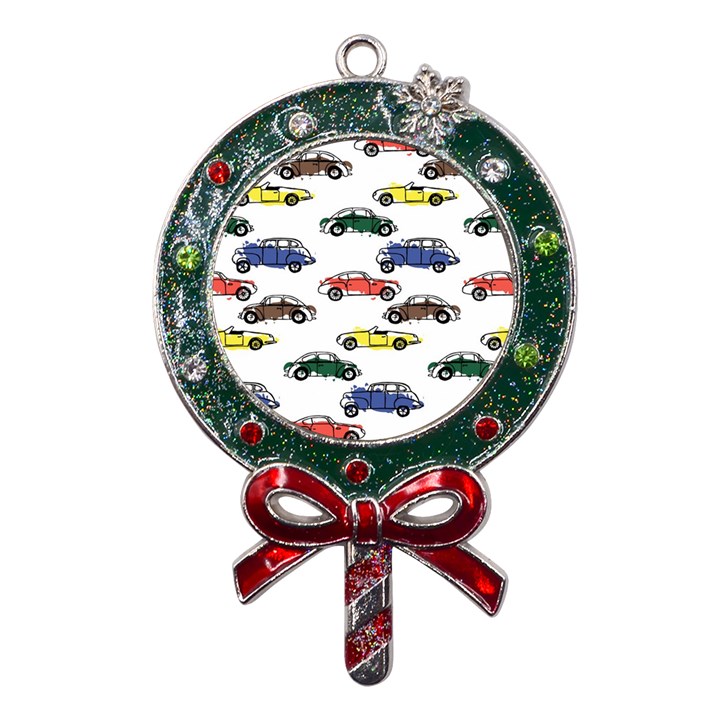 Cars Pattern Metal X Mas Lollipop with Crystal Ornament