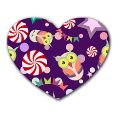 Owl Pattern Background Heart Mousepad by Simbadda