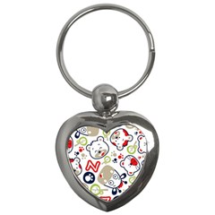 Animals Pattern Key Chain (heart) by Simbadda