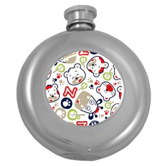 Animals Pattern Round Hip Flask (5 Oz)