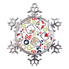 Animals Pattern Metal Large Snowflake Ornament