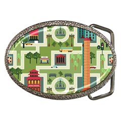 City Seamless Pattern Belt Buckles by Simbadda