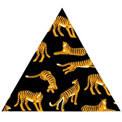Seamless Exotic Pattern With Tigers Wooden Puzzle Triangle by Simbadda
