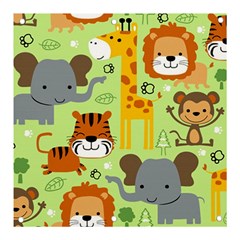 Seamless Pattern Vector With Animals Wildlife Cartoon Banner And Sign 3  X 3  by Simbadda