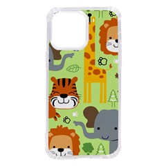 Seamless Pattern Vector With Animals Wildlife Cartoon Iphone 14 Pro Max Tpu Uv Print Case by Simbadda