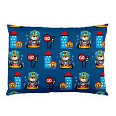 Racing-car-printing-set-cartoon-vector-pattern Pillow Case