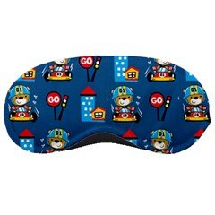 Racing-car-printing-set-cartoon-vector-pattern Sleeping Mask by Simbadda