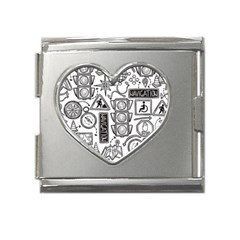 Navigation-seamless-pattern Mega Link Heart Italian Charm (18mm)