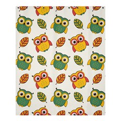 Background-with-owls-leaves-pattern Shower Curtain 60  X 72  (medium)  by Simbadda