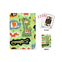 Seamless-pattern-with-wildlife-animals-cartoon Playing Cards Single Design (mini) by Simbadda