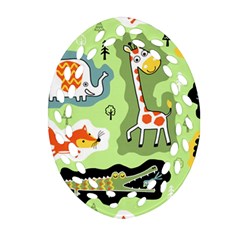 Seamless-pattern-with-wildlife-animals-cartoon Ornament (oval Filigree)