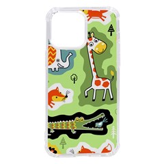 Seamless-pattern-with-wildlife-animals-cartoon Iphone 14 Pro Max Tpu Uv Print Case by Simbadda