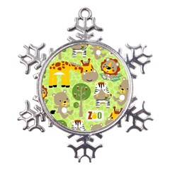 Funny Animals Cartoon Metal Large Snowflake Ornament