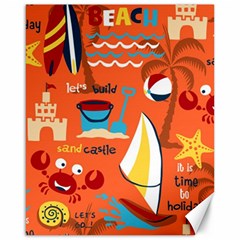 Seamless Pattern Vector Beach Holiday Theme Set Canvas 16  x 20 