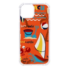 Seamless Pattern Vector Beach Holiday Theme Set Iphone 14 Tpu Uv Print Case by Simbadda