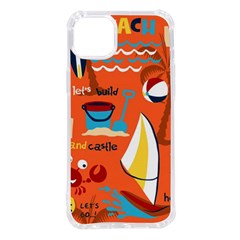 Seamless Pattern Vector Beach Holiday Theme Set iPhone 14 Plus TPU UV Print Case