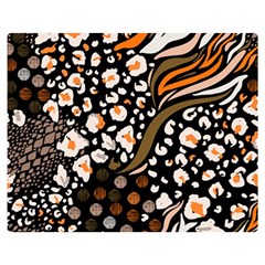 Trendy Mix Animal Skin Prints Two Sides Premium Plush Fleece Blanket (medium) by Simbadda