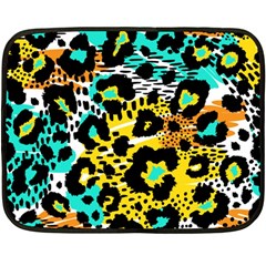 Seamless Leopard Wild Pattern Animal Print Two Sides Fleece Blanket (mini) by Simbadda