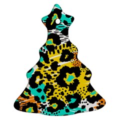 Seamless Leopard Wild Pattern Animal Print Christmas Tree Ornament (two Sides) by Simbadda