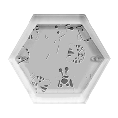 Vector Seamless Pattern Nice Animals Cartoon Hexagon Wood Jewelry Box by Simbadda