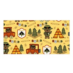 Seamless Pattern Funny Ranger Cartoon Satin Shawl 45  X 80  by Simbadda