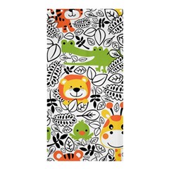 Seamless Pattern With Wildlife Cartoon Shower Curtain 36  x 72  (Stall) 